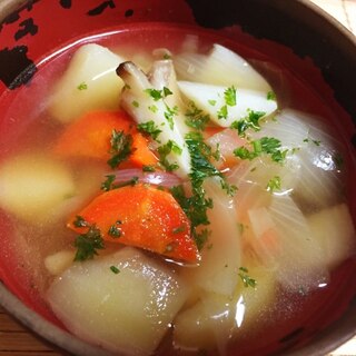 エリンギ&ニンジン&玉ねぎ&ジャガイモのスープ